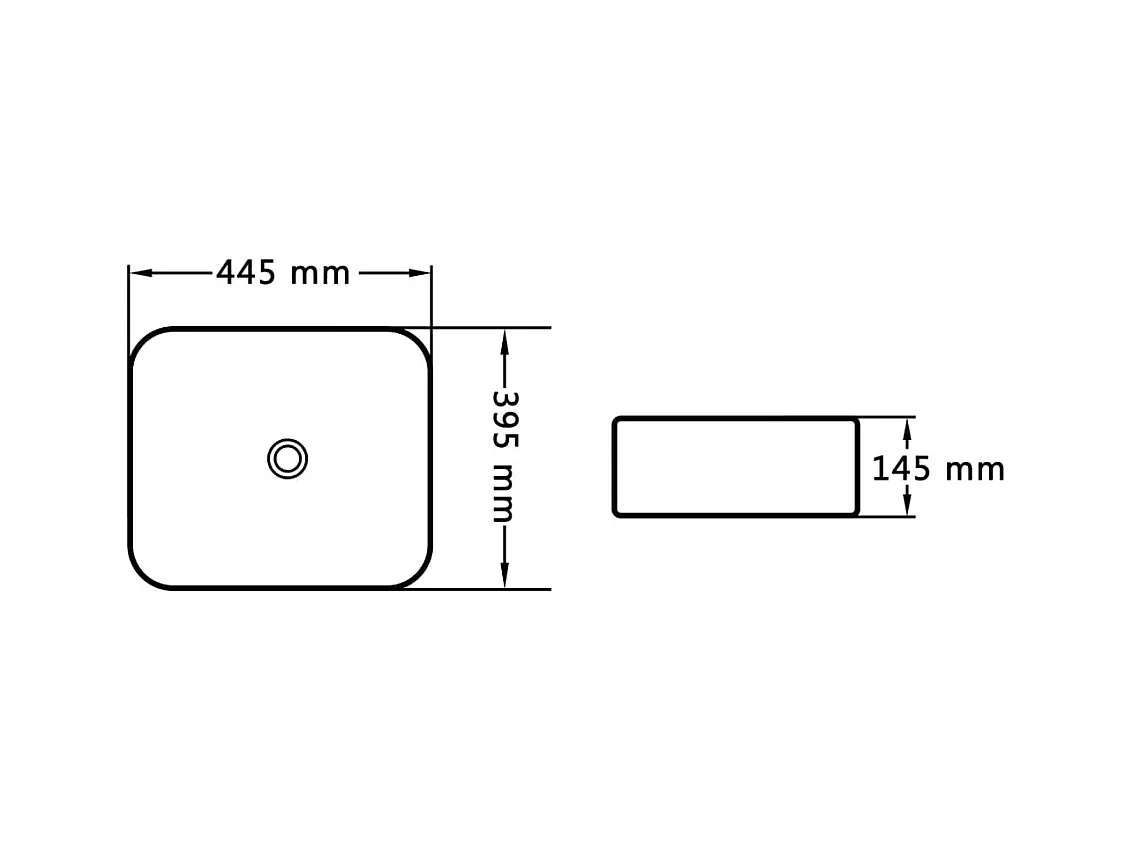 Wastafel 44,5 x 39,5 x 14,5 cm Zwart Keramiek