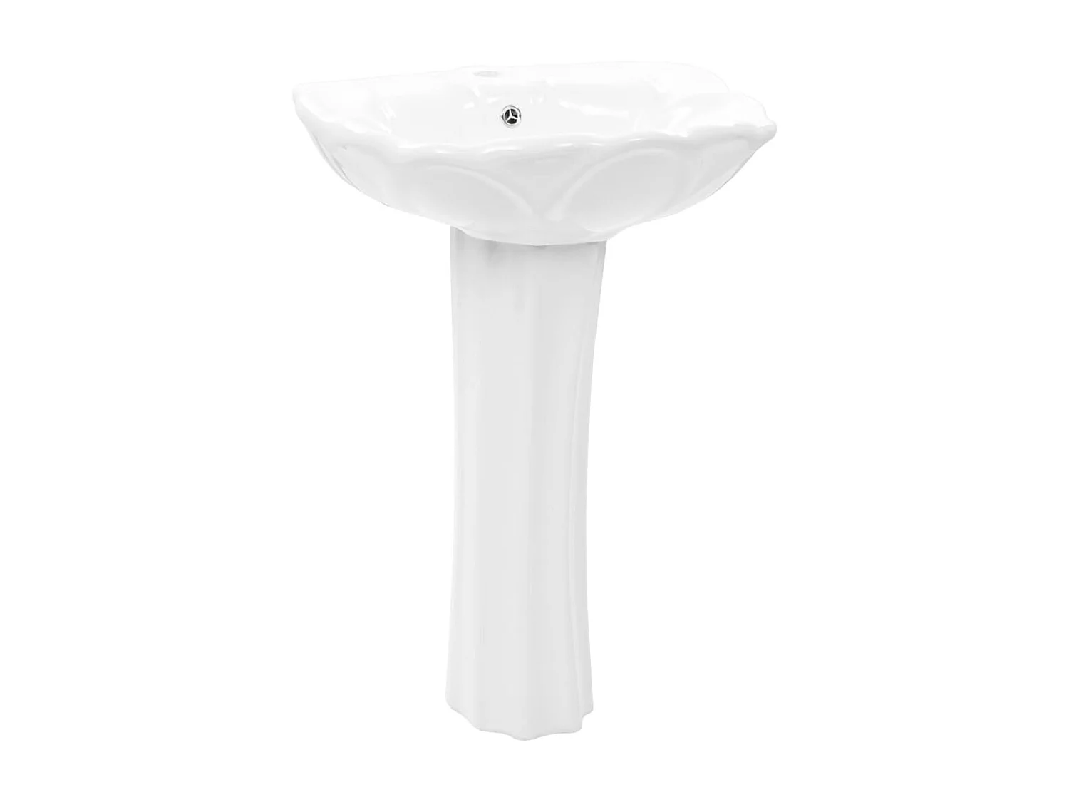 Lavabo freestanding con base Ceramica Bianco 580x510x200 mm