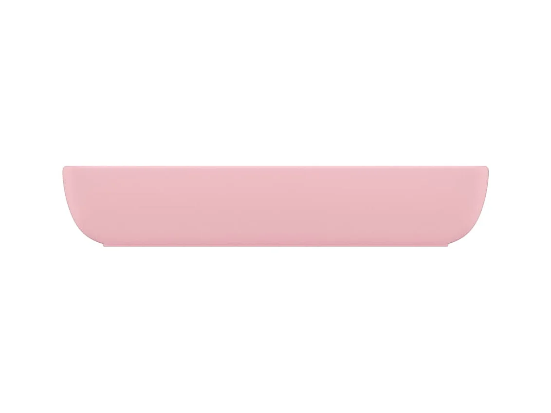 Lavabo rectangular de lujo Rosa mate 71x38 cm Cerámica