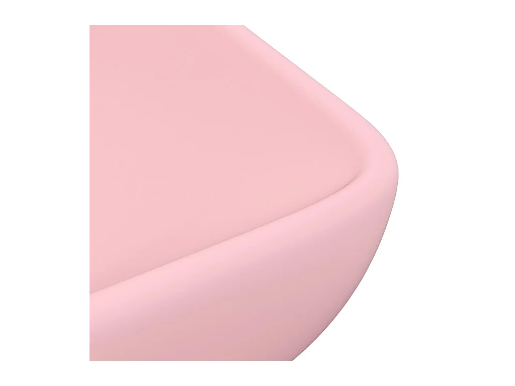 Lavabo rectangular de lujo Rosa mate 71x38 cm Cerámica