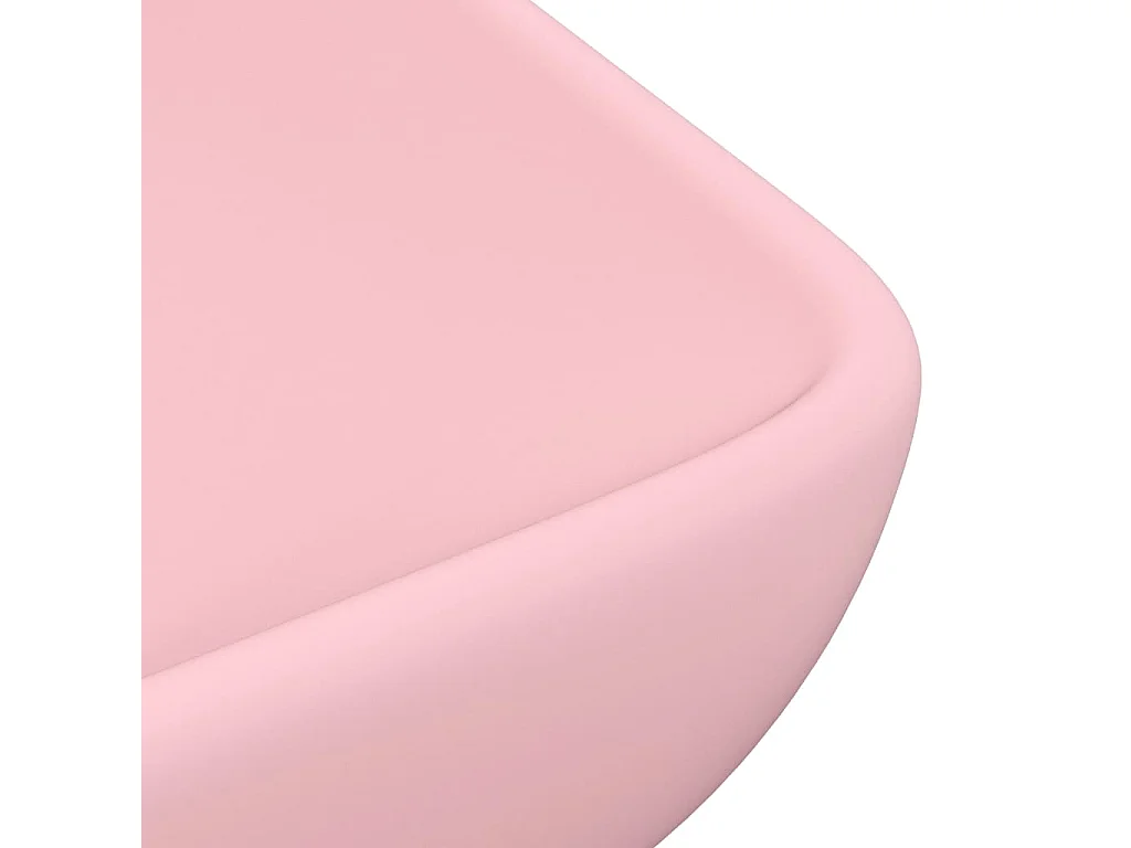 Lavabo rectangular de lujo Rosa mate 71x38 cm Cerámica