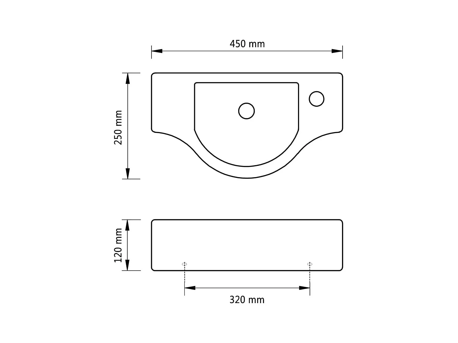 Grifo de cerámica negro con orificio para lavabo de baño.