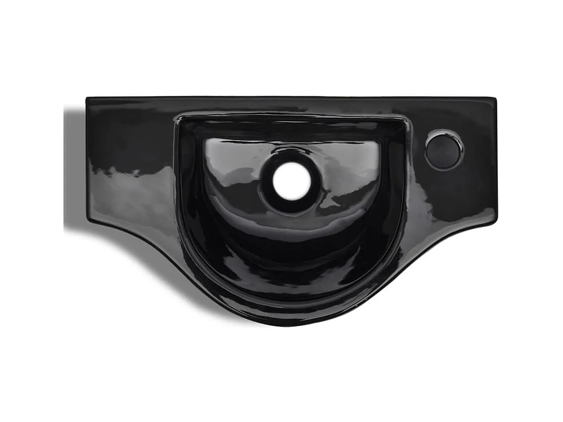 Grifo de cerámica negro con orificio para lavabo de baño.