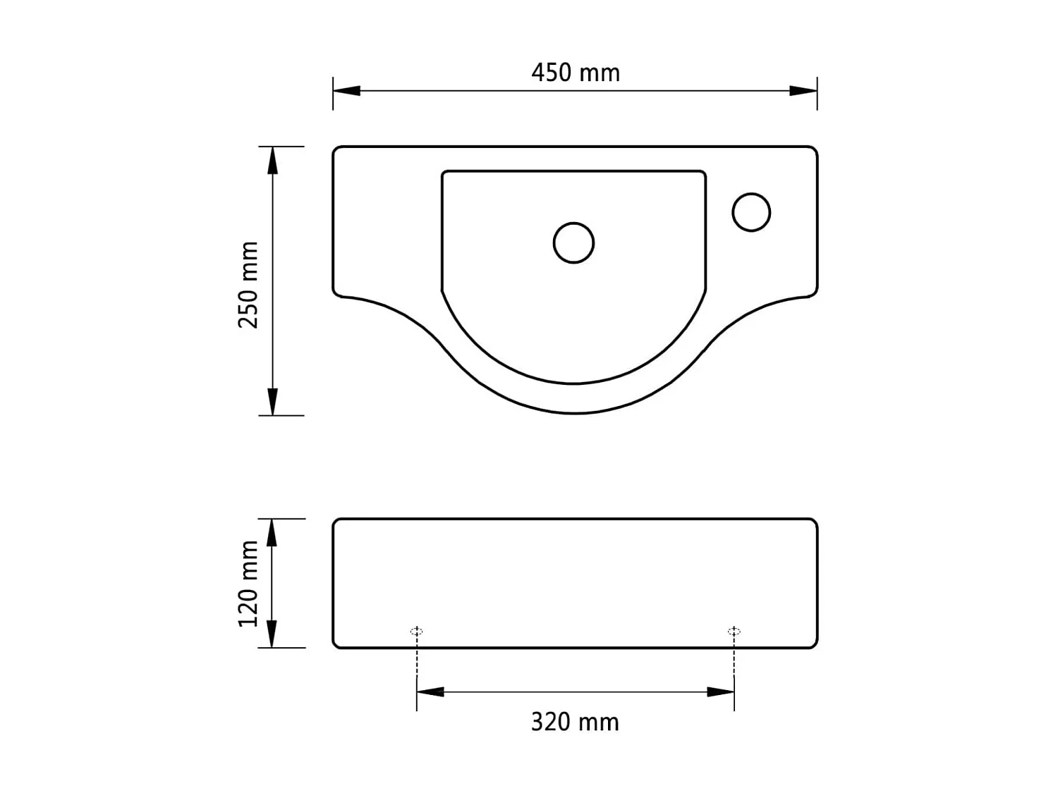 Grifo de cerámica negro con orificio para lavabo de baño.