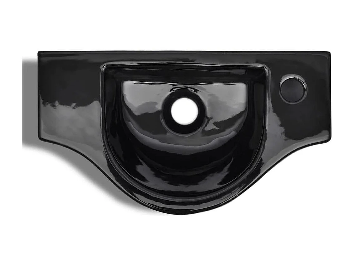 Grifo de cerámica negro con orificio para lavabo de baño.