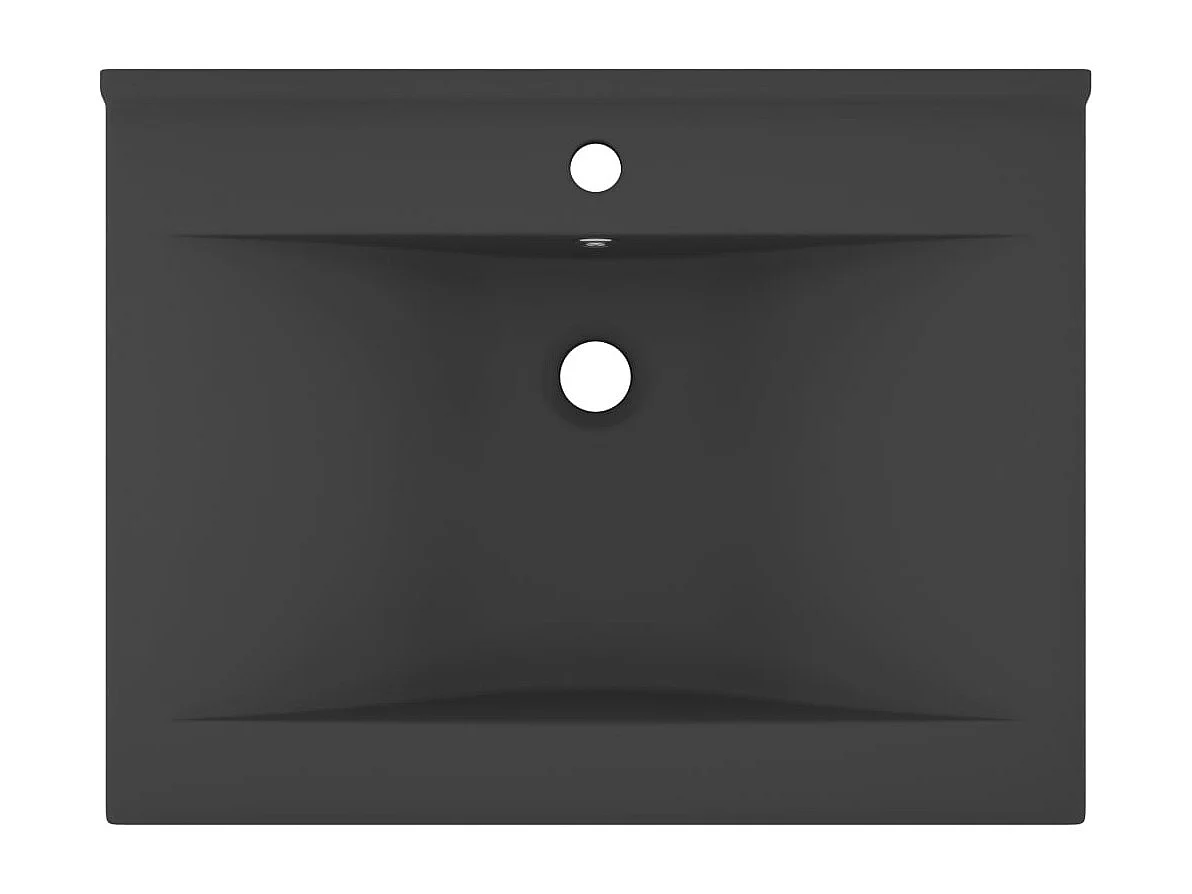 Lavabo con orificio para grifería Gris oscuro mate 60x46 cm Cerámica