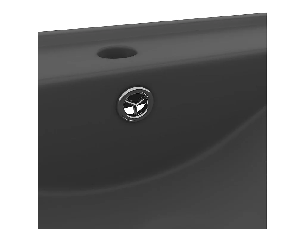 Lavabo con orificio para grifería Gris oscuro mate 60x46 cm Cerámica