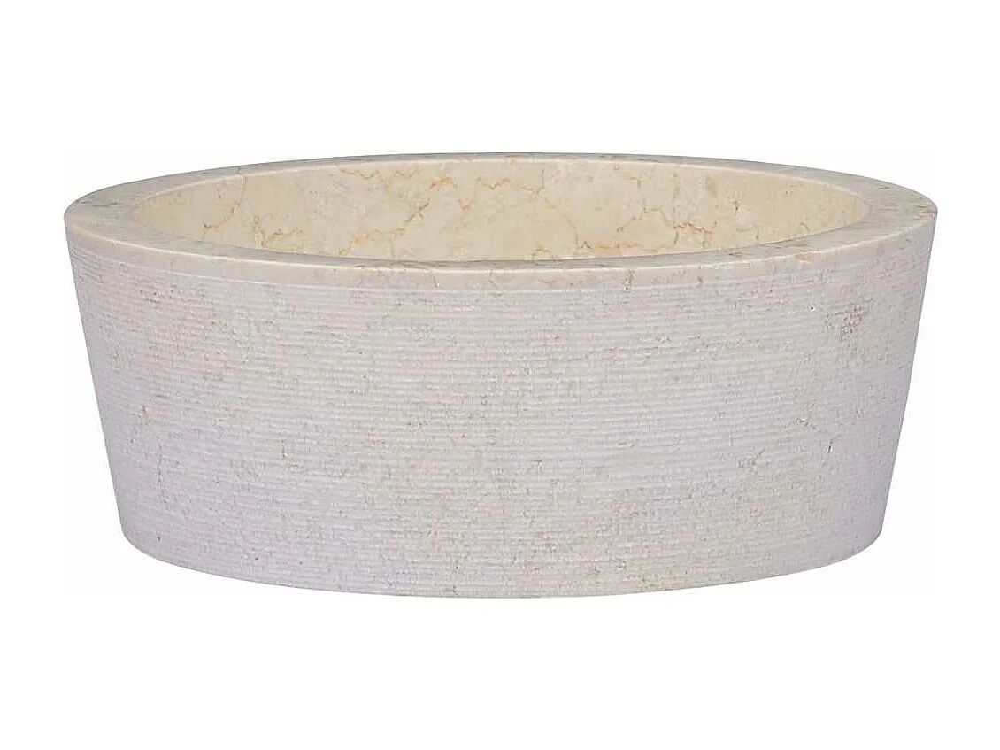 Creme Waschbecken Ø40x15 cm Marmor