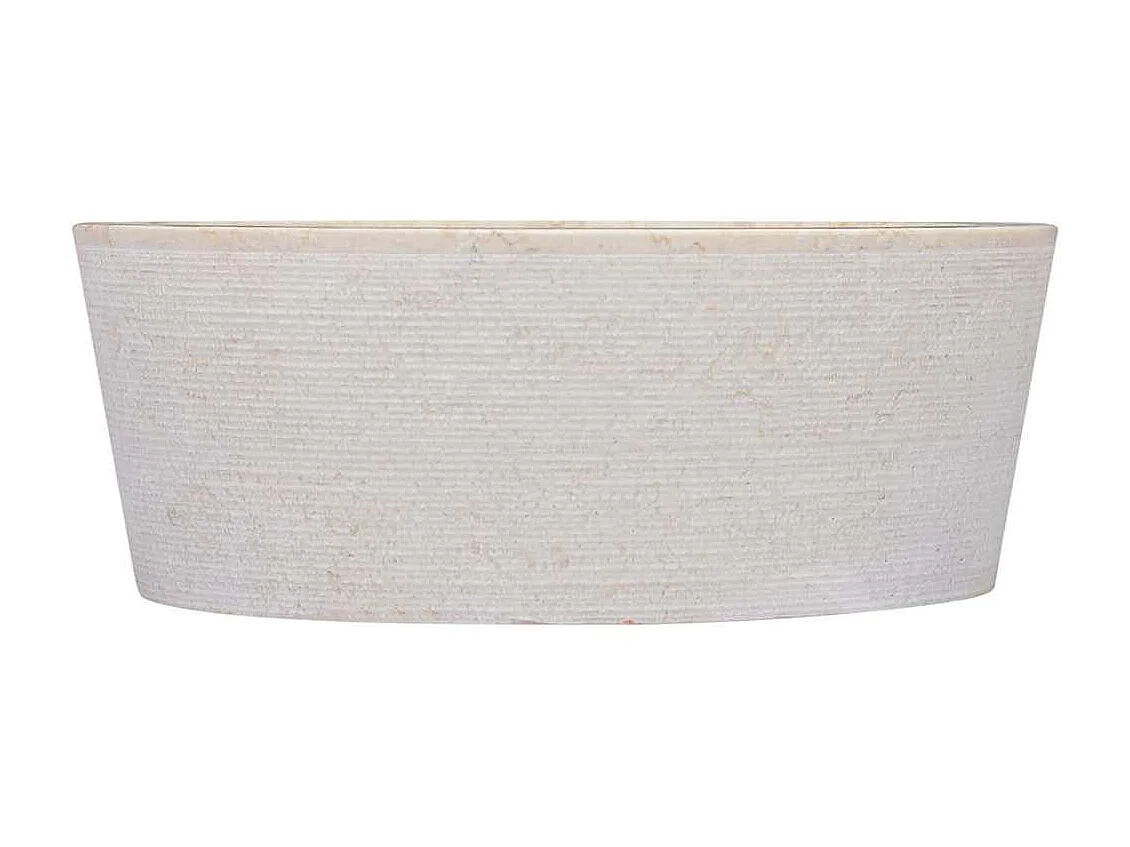 Creme Waschbecken Ø40x15 cm Marmor