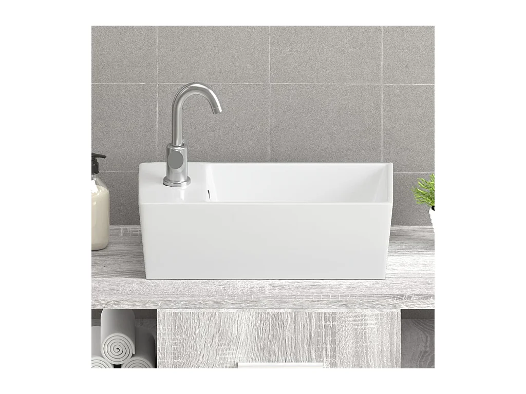 Lavabo blanc 48x25x15 cm céramique