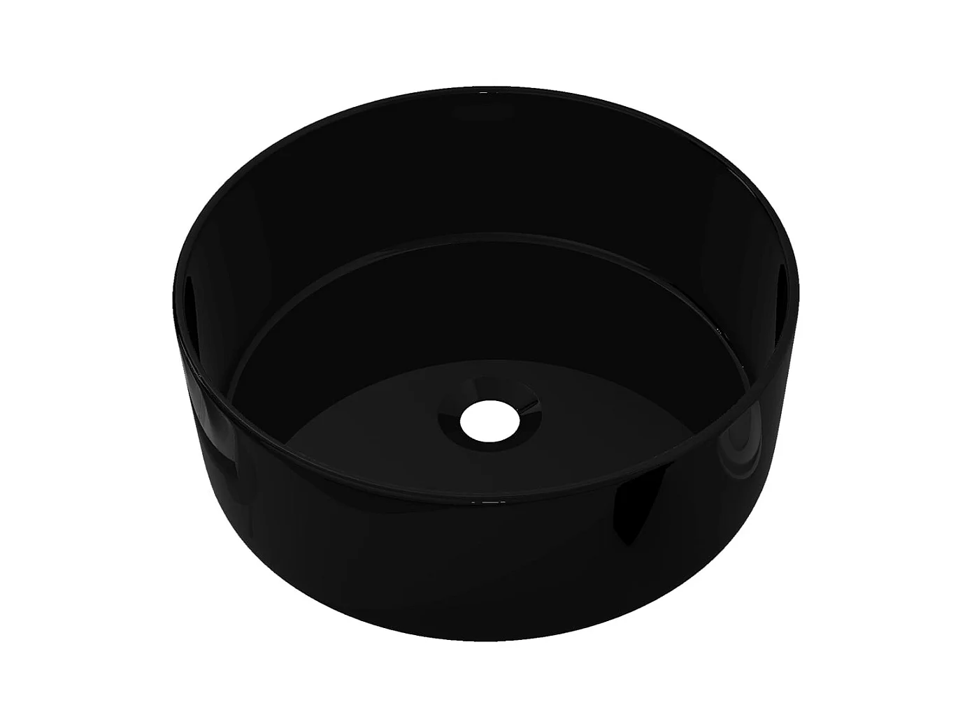 Lavabo rond Céramique Noir 40 x 15 cm