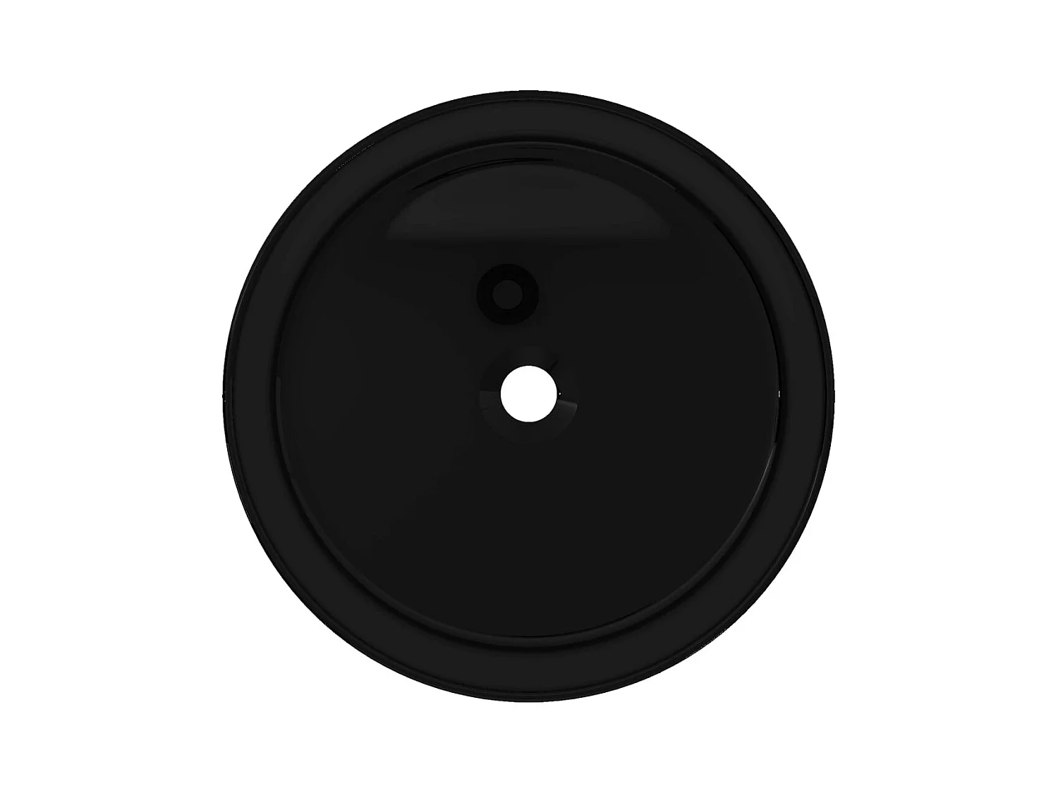 Lavabo rond Céramique Noir 40 x 15 cm