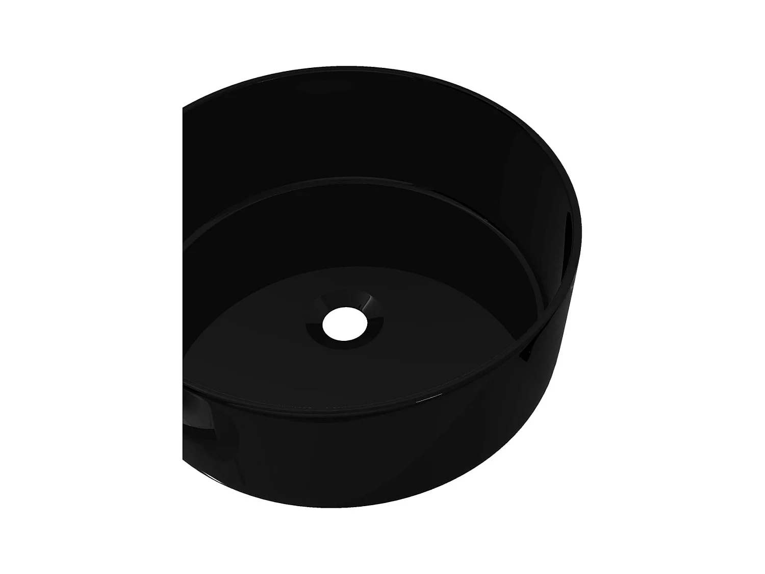 Lavabo rond Céramique Noir 40 x 15 cm