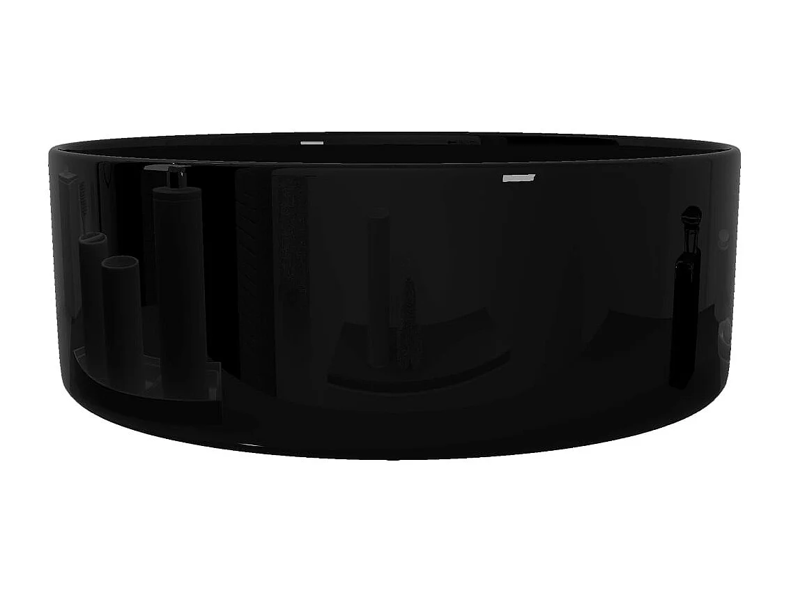 Lavabo redondo de cerámica negra 40 x 15 cm
