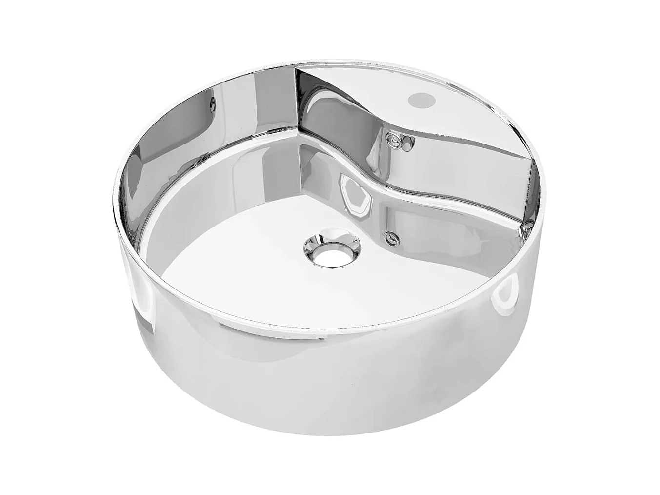 Lavabo con rebosadero 46,5 x 15,5 cm Cerámica Plata