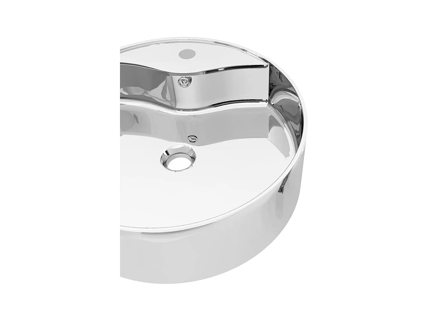 Lavabo con rebosadero 46,5 x 15,5 cm Cerámica Plata