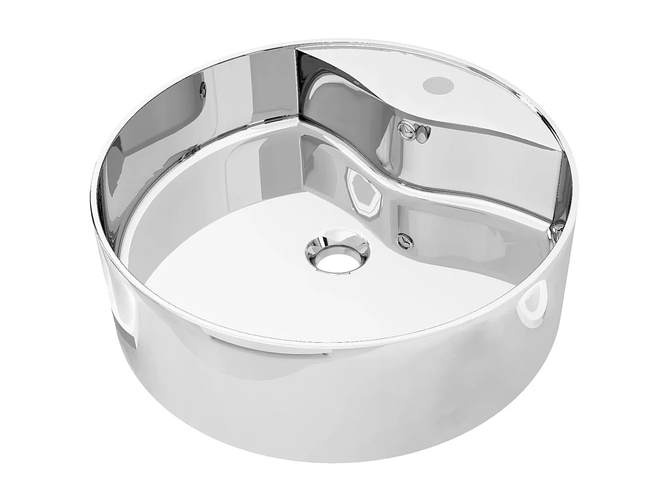 Lavabo con troppopieno 46,5 x 15,5 cm Ceramica Argento