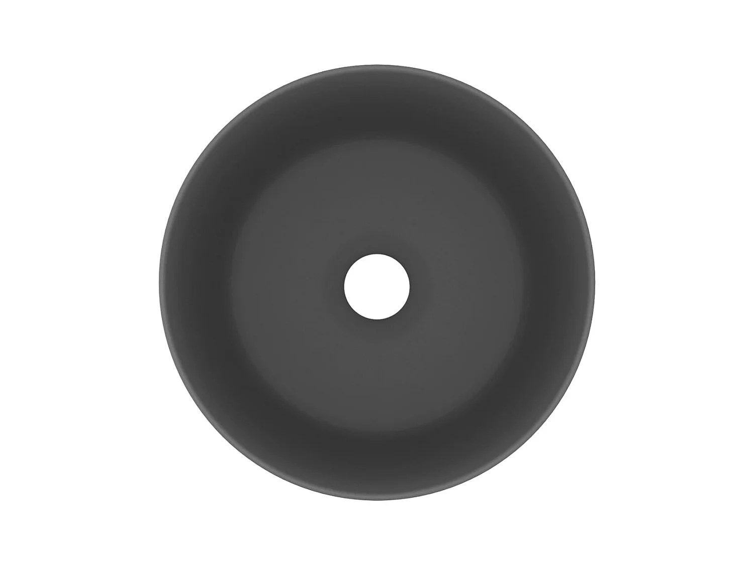 Luxe ronde wastafel Donkergrijs mat 40x15 cm Keramiek