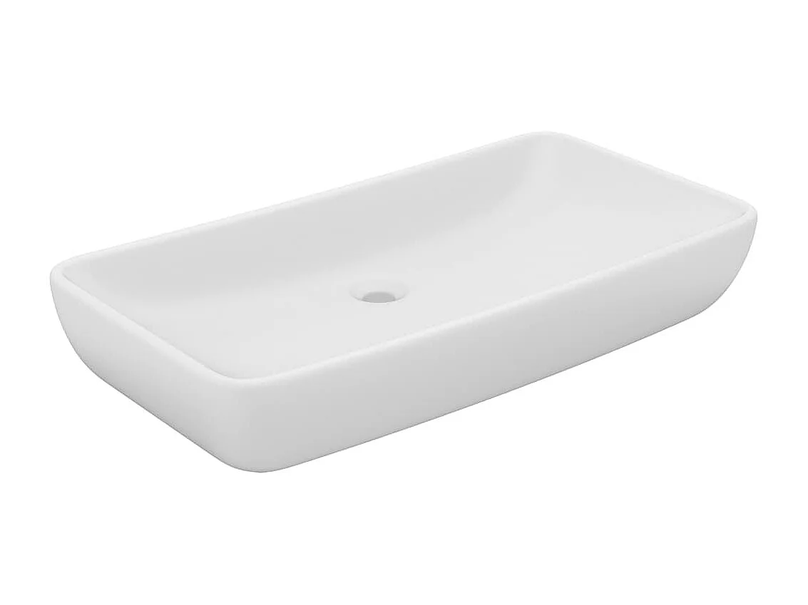 Lavabo rectangular de lujo Blanco mate 71x38 cm Cerámica
