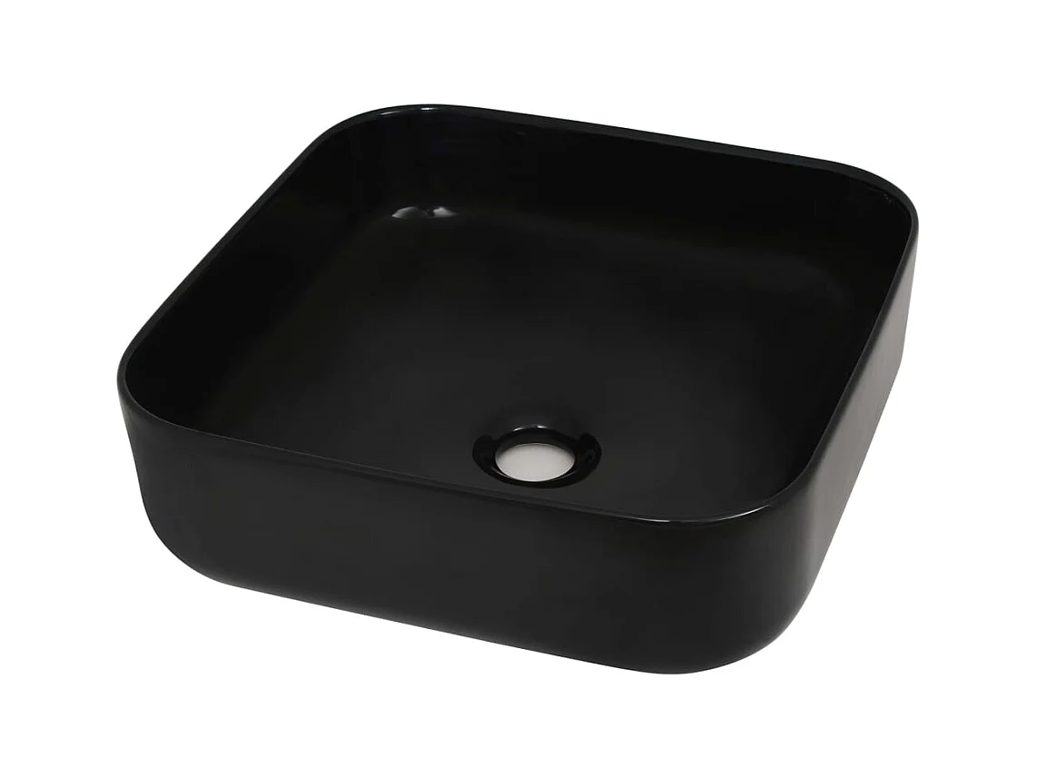 Lavabo carré Céramique Noir 38 x 38 x 13,5 cm