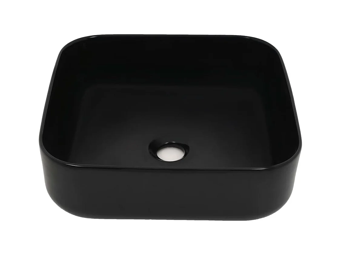 Lavabo carré Céramique Noir 38 x 38 x 13,5 cm