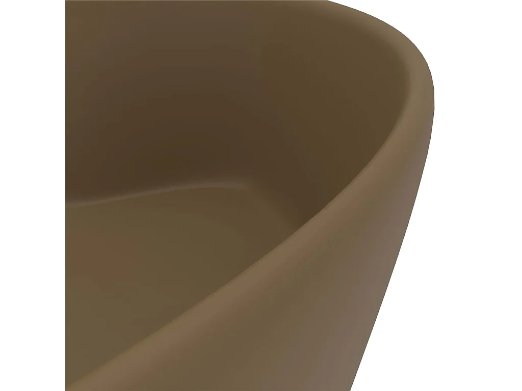 Lavabo de lujo con rebosadero Crema mate 36x13 cm Cerámica
