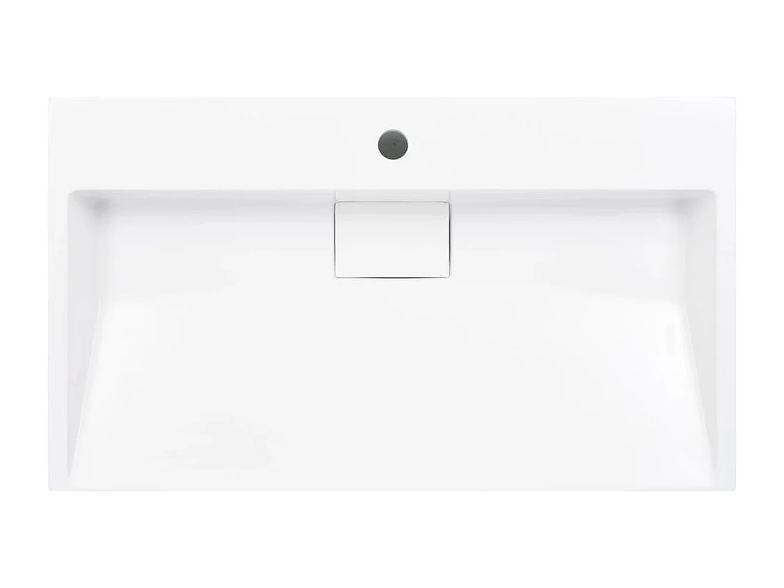 Lavabo 80x46x11 cm Minerale colata/marmo Bianco