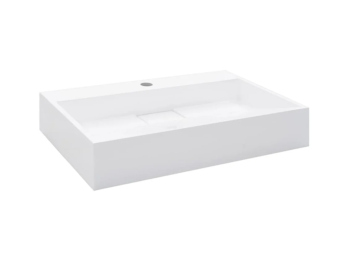 Wastafel 60x38x11 cm Mineraal gegoten/marmer Wit