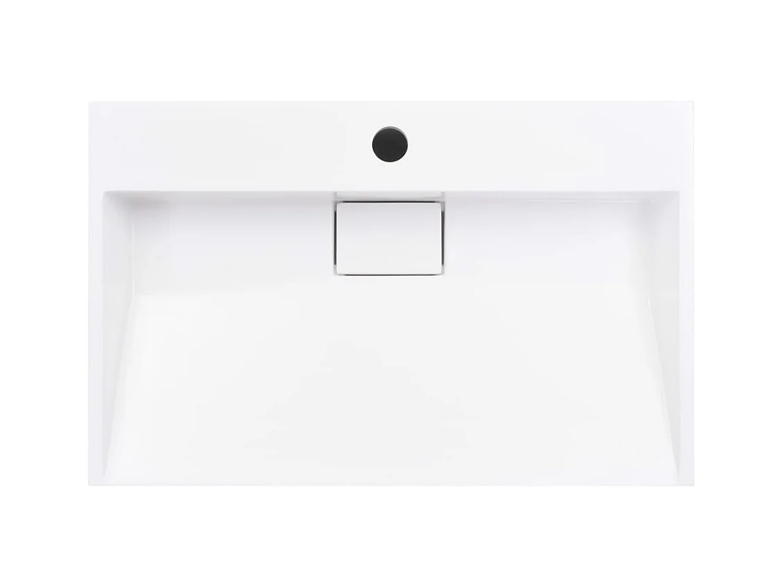 Wastafel 60x38x11 cm Mineraal gegoten/marmer Wit