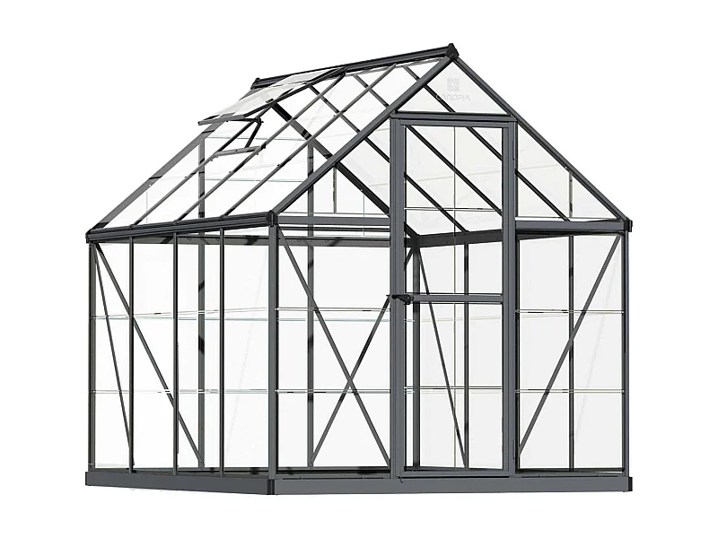 Serre de jardin en aluminium gris et polycarbonate Harmony 4.6m²