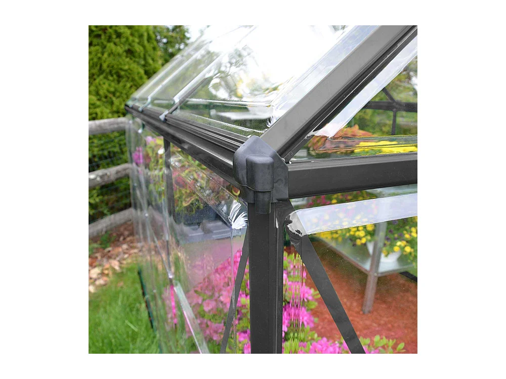 Serre de jardin en aluminium gris et polycarbonate Harmony 4.6m²