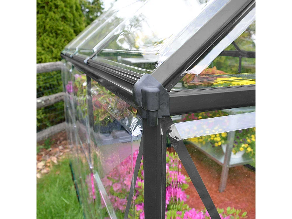 Serre de jardin en aluminium gris et polycarbonate Harmony 4.6m²