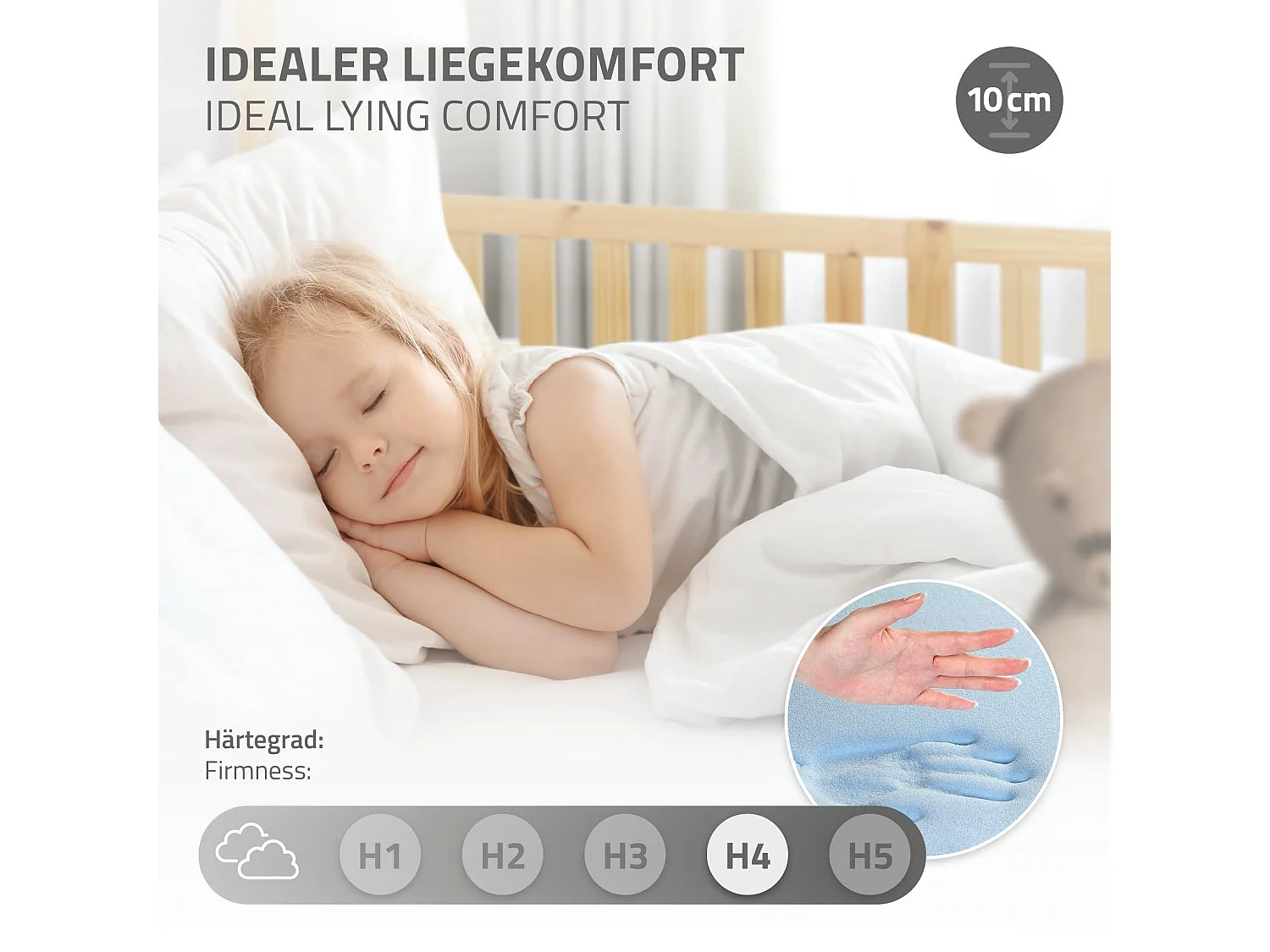 Lit cabane enfant 70x140 cm naturel en pin massif avec matelas, antichute, toit et sommier à lattes, couchage au sol Montessori pour fille garçon