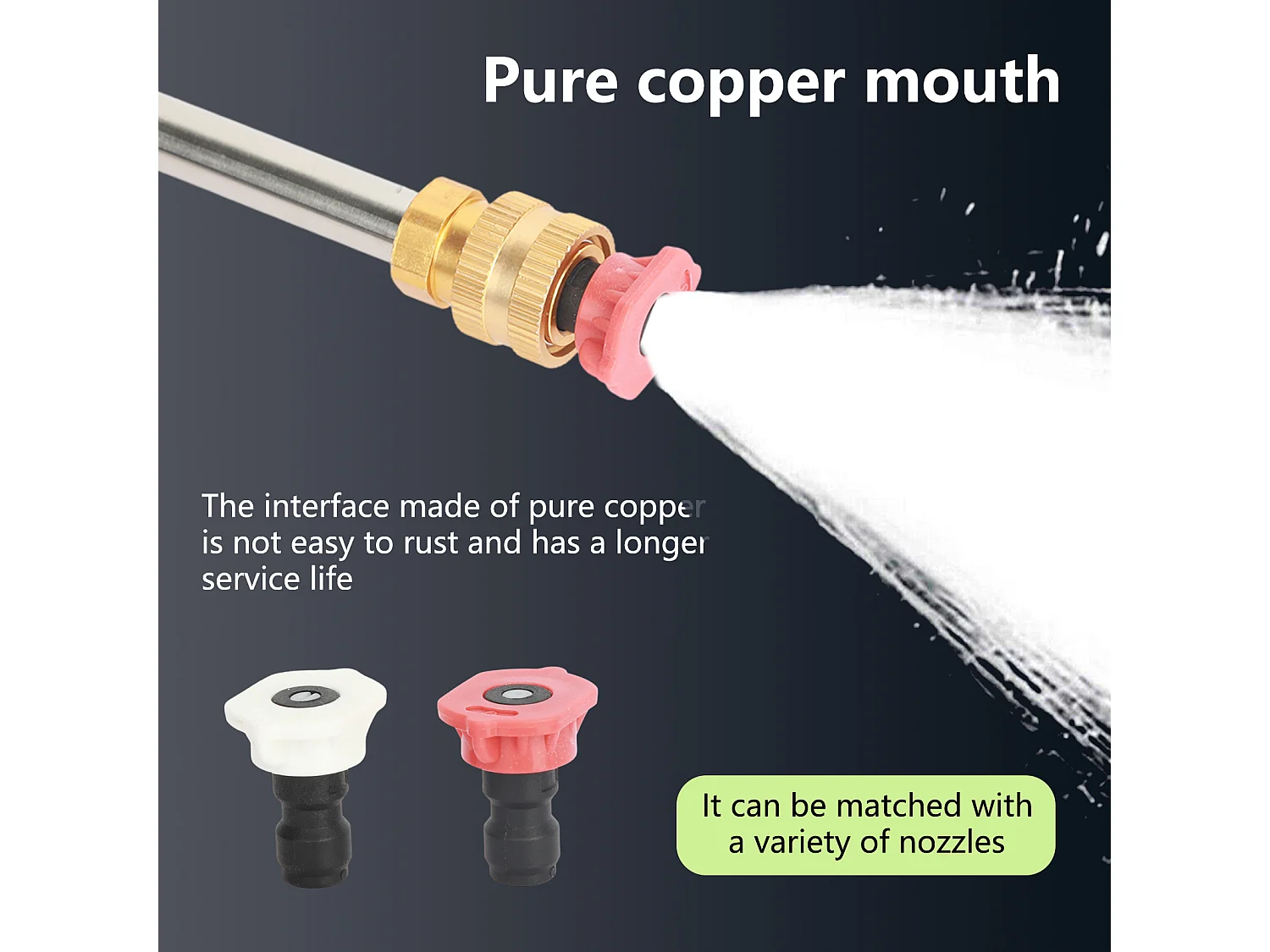 Nettoyeur haute pression sans fil, buse multifonction, moteur en cuivre alimenté par batterie, 24 V 200W