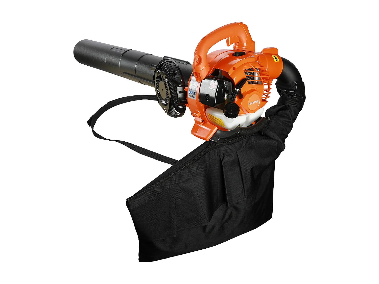 Souffleur aspirateur thermique portatif à 2 temps,avec tuyau de soufflage droit et courbé, orange