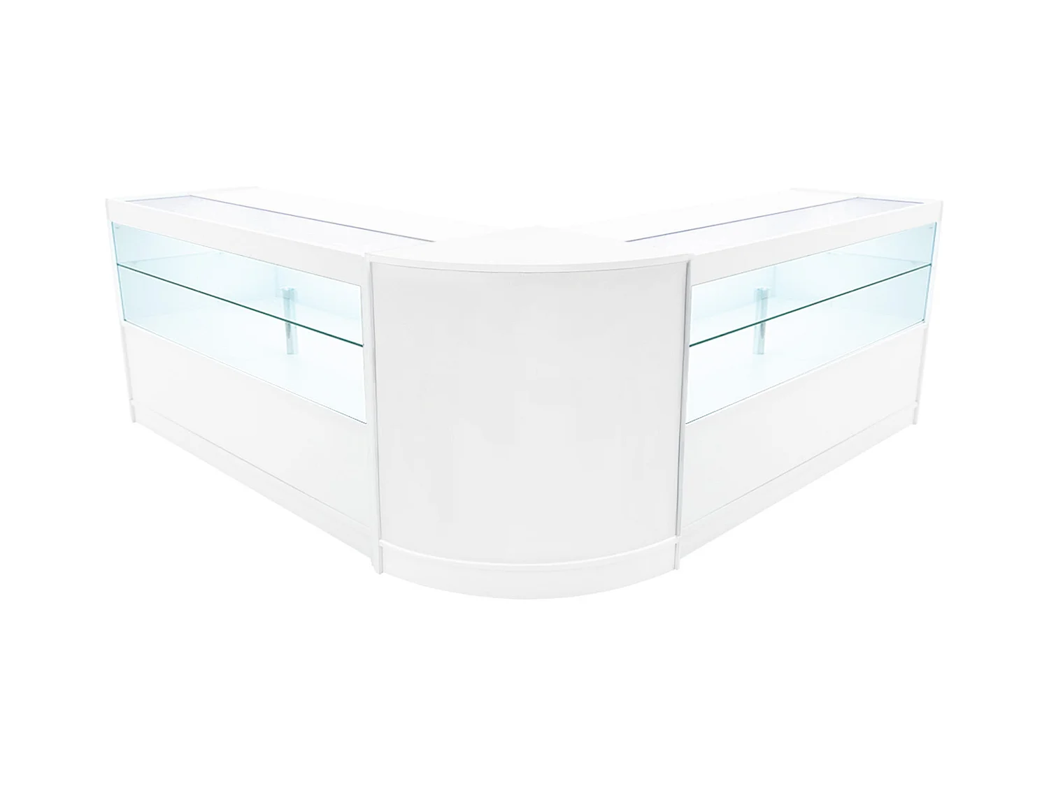 Comptoir de Ventes Verouillables en MDF Blanc à LED Ensemble Selene C1500 CM60