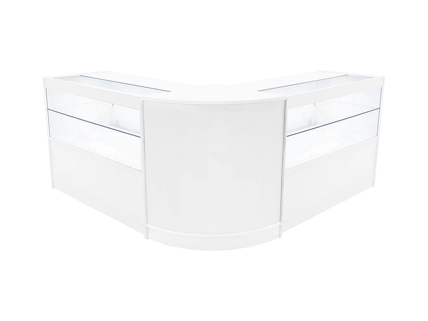 Comptoir de Ventes Verouillables en MDF Blanc à LED Ensemble Selene C1200 CM60
