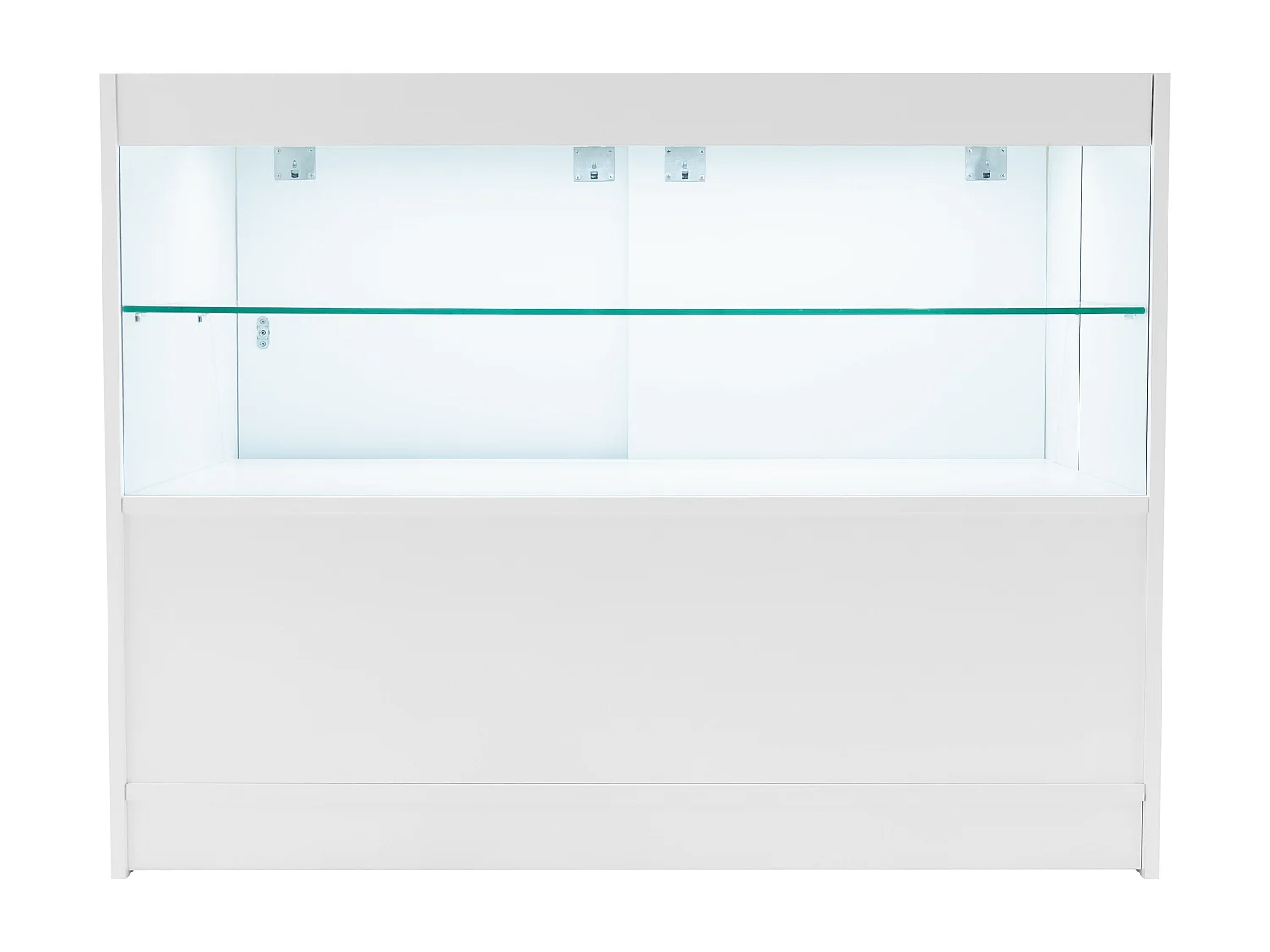 Wit Winkel Toonbank Set Selene LED C1200 CM60 Afsluitbaar Vitrinekast