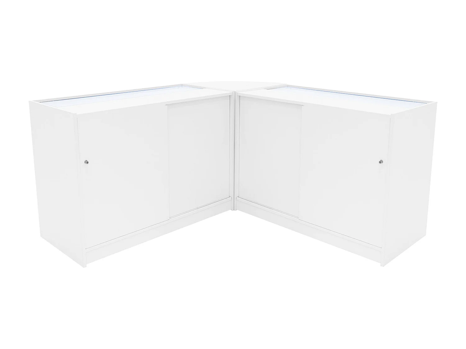 Comptoir de Ventes Verouillables en MDF Blanc à LED Ensemble Selene C1200 CM60