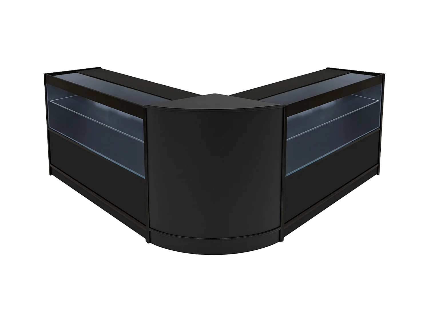 Comptoir de Ventes Verouillables en MDF Noir à LED Ensemble Selene C1200 CM60