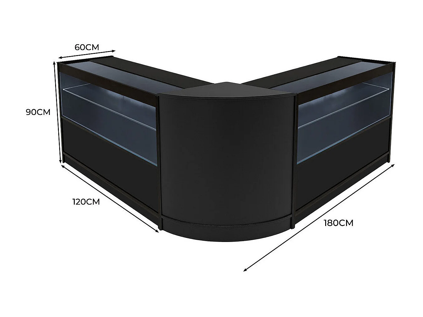 Selene LED Verkaufstheken-Set CM60 + C1200 (2 Stück) – Schwarz