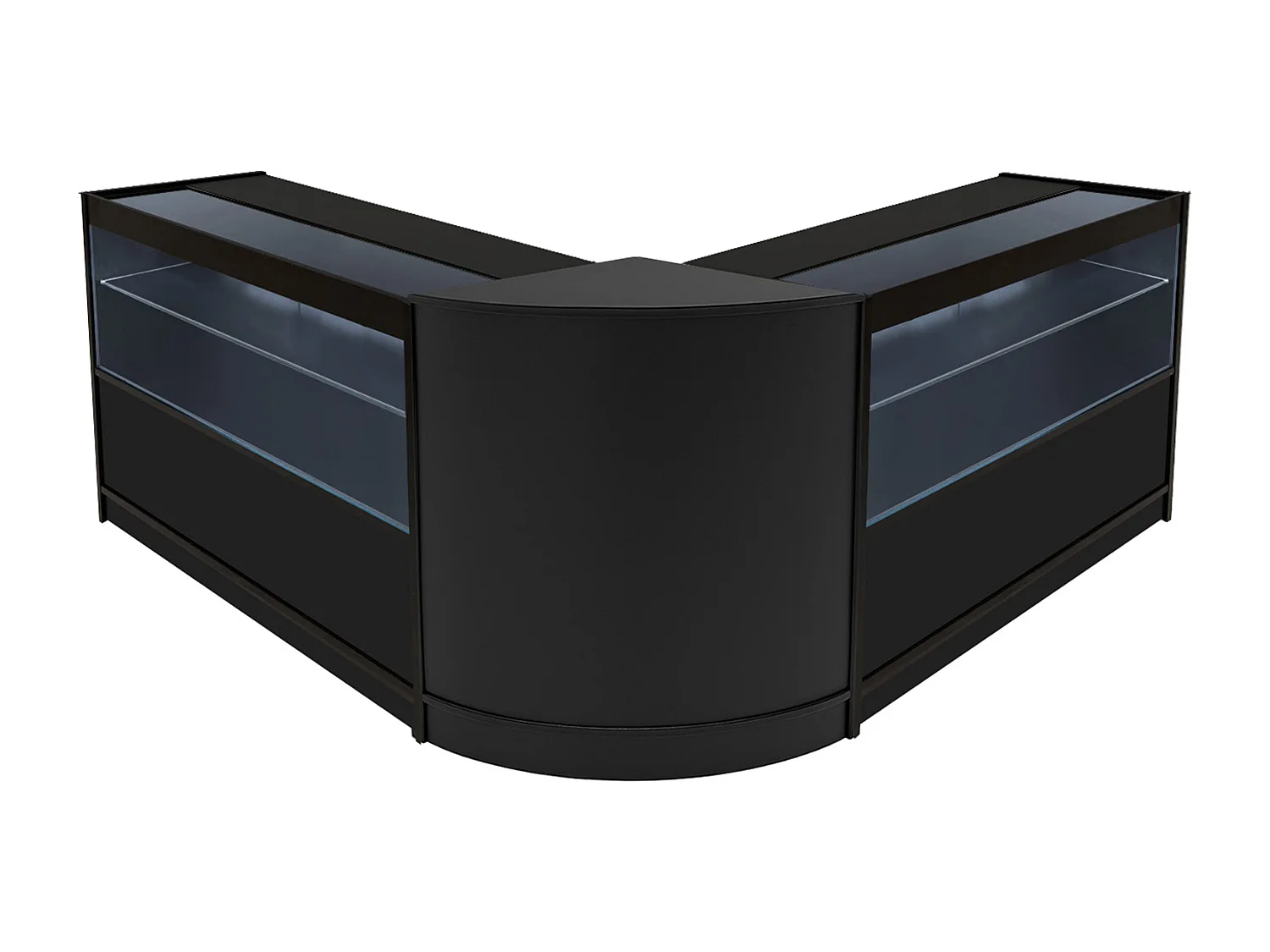 Set Banconi Nero Selene LED C1200 CM60 con Serratura e Vetrina Espositiva