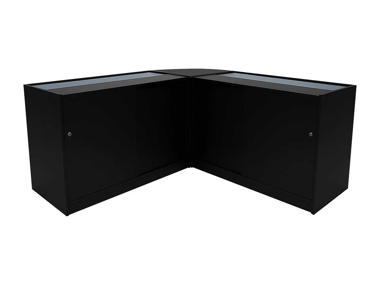 Set Banconi Nero Selene LED C1200 CM60 con Serratura e Vetrina Espositiva