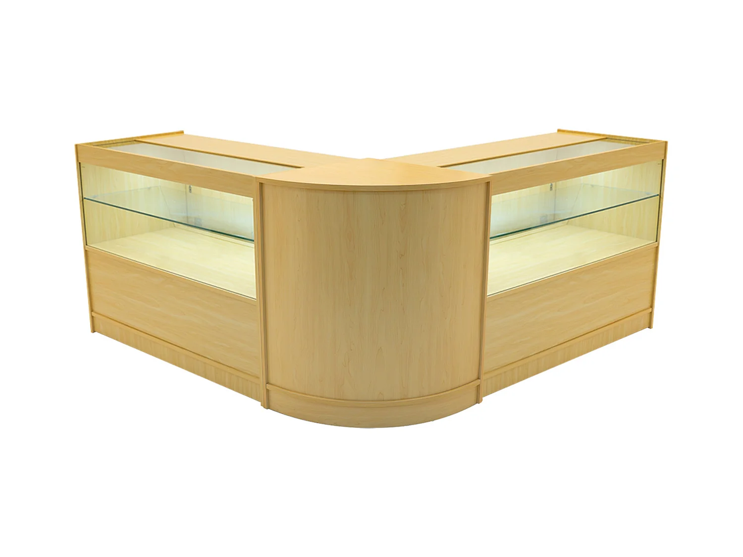 Comptoir de Ventes Verouillables en MDF Érable à LED Ensemble Selene C1200 CM60