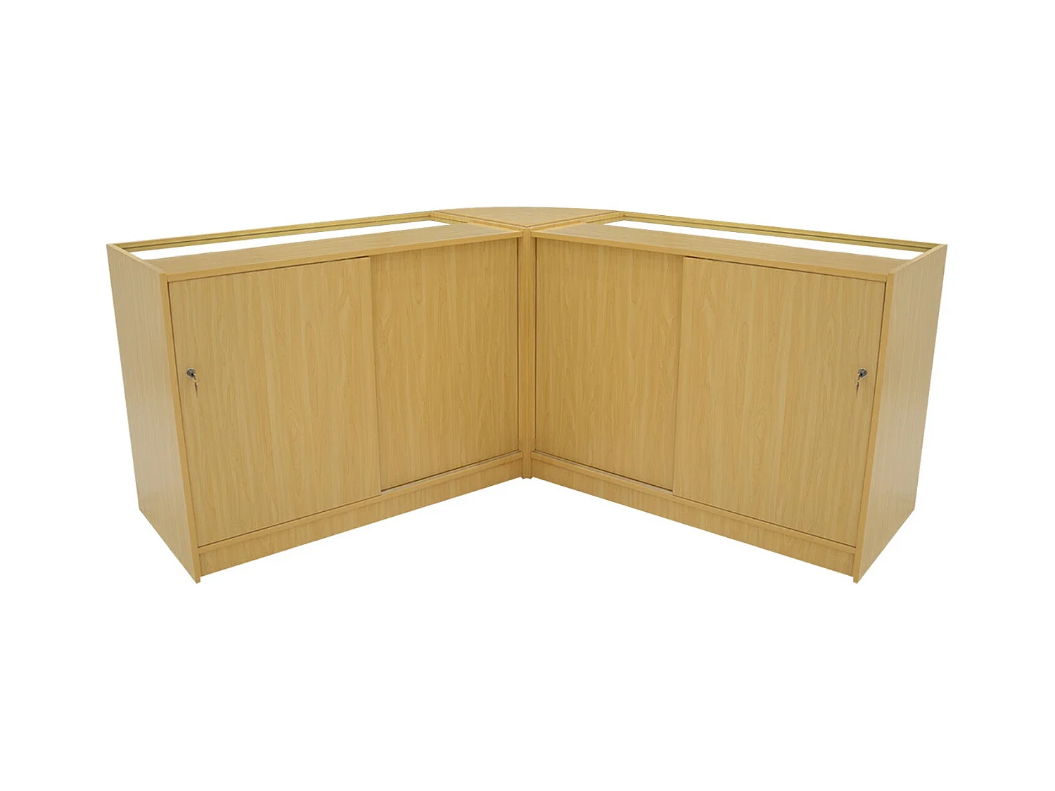 Comptoir de Ventes Verouillables en MDF Érable à LED Ensemble Selene C1200 CM60