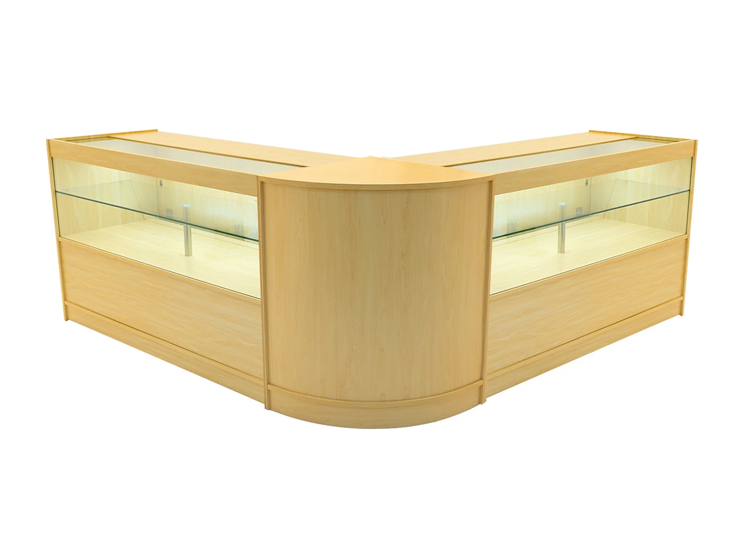 Set Banconi Acero Selene LED C1500 CM60 con Serratura e Vetrina Espositiva