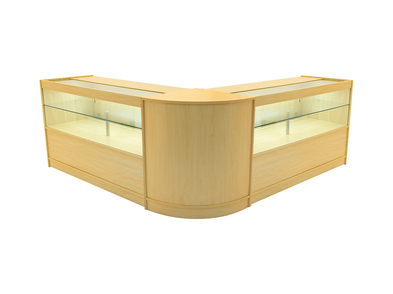 Comptoir de Ventes Verouillables en MDF Érable à LED Ensemble Selene C1500 CM60