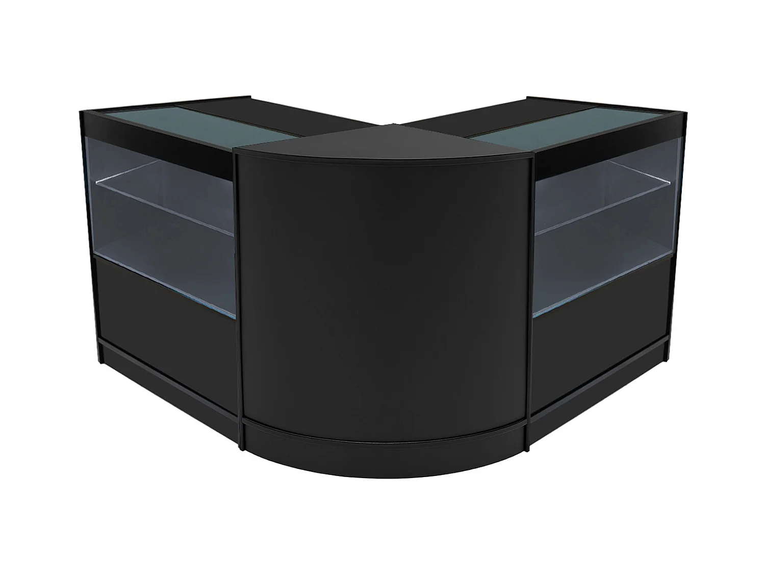 Comptoir de Ventes Verouillables en MDF Noir à LED Ensemble Selene C900 CM60