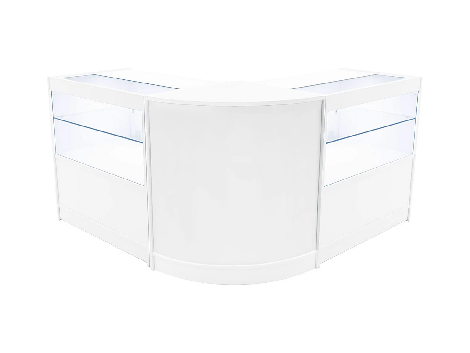 Comptoir de Ventes Verouillables en MDF Blanc à LED Ensemble Selene C900 CM60