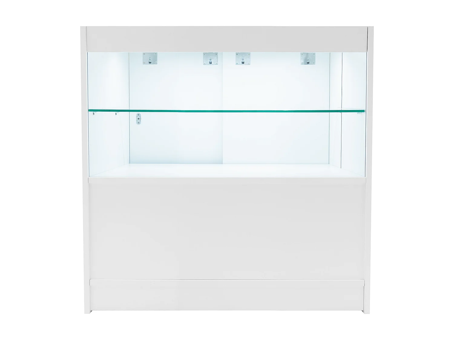 Wit Winkel Toonbank Set Selene LED C900 CM60 Afsluitbaar Vitrinekast